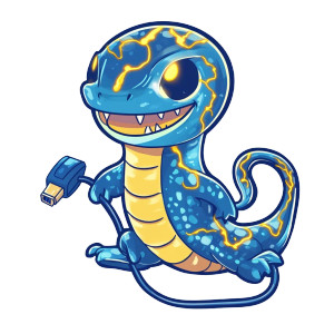 Electric Eel Mascot Charging Vinyl Car Decal Sticker – Waterproof & UV-Resistant 4.0"