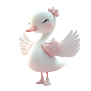 Elegant Swan Mascot Vinyl Car Decal Sticker – Waterproof & UV-Resistant 4.0"