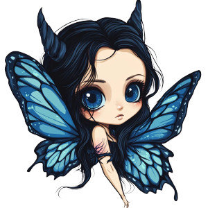 Elf Woman Blue Wings Scar Vinyl Car Decal Sticker – Waterproof & UV-Resistant 4.0" Elf Woman Blue Wings Scar Vinyl Car Decal Sticker – Waterproof & UV-Resistant 4.0"