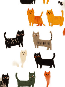 Embroidered Cats Pattern Vinyl Car Decal Sticker – Waterproof & UV-Resistant 4.0"