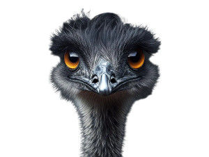 Emu Close Up Dark Vinyl Car Decal Sticker – Waterproof & UV-Resistant 5.31"