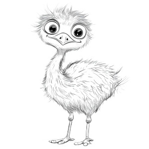 Emu Coloring Page Vinyl Car Decal Sticker – Waterproof & UV-Resistant 4.0"