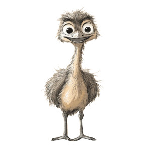 Emu Smiling Sketch Vinyl Car Decal Sticker – Waterproof & UV-Resistant 4.0" Emu Smiling Sketch Vinyl Car Decal Sticker – Waterproof & UV-Resistant 4.0"