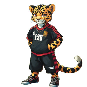 Esbnu Leopard Mascot Jersey Vinyl Car Decal Sticker – Waterproof & UV-Resistant 4.0"