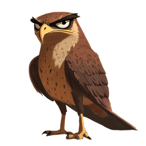 Evil Cartoon Falcon Side Vinyl Car Decal Sticker – Waterproof & UV-Resistant 4.0"