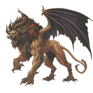 Evil Manticore Illustration Vinyl Car Decal Sticker – Waterproof & UV-Resistant 4.0"