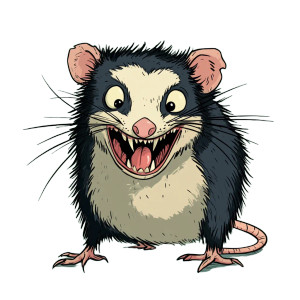 Evil Possum Cartoon Vinyl Car Decal Sticker – Waterproof & UV-Resistant 4.0"