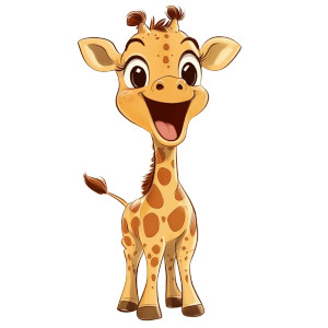 Excited Baby Giraffe Cartoon Vinyl Car Decal Sticker – Waterproof & UV-Resistant 4.0"