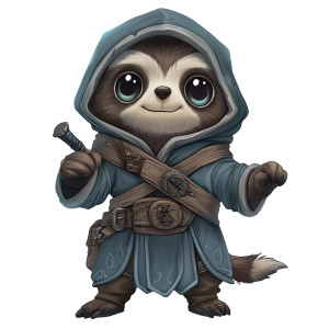 Fantasy Sloth Chibi 2D Vinyl Car Decal Sticker – Waterproof & UV-Resistant 4.0"