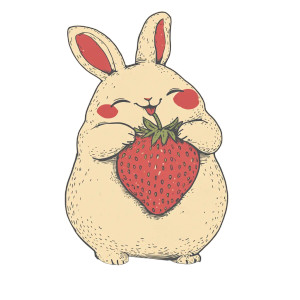 Fat Bunny Giant Strawberry Vinyl Car Decal Sticker – Waterproof & UV-Resistant 4.0"