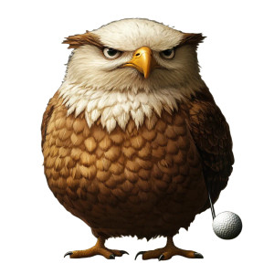 Fat Eagle Owl Golf Vinyl Car Decal Sticker – Waterproof & UV-Resistant 4.0"