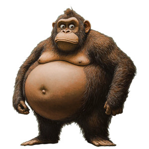 Fat Monkey Big Bottom Vinyl Car Decal Sticker – Waterproof & UV-Resistant 4.0"