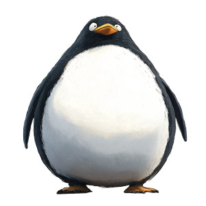 Fat Penguin Back Illustration Vinyl Car Decal Sticker – Waterproof & UV-Resistant 4.0"