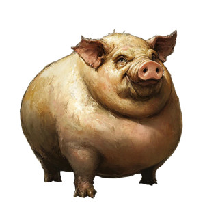 Fat Pig Vinyl Car Decal Sticker – Waterproof & UV-Resistant 4.0"