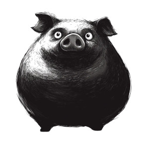 Fat Pig Vector Vinyl Car Decal Sticker – Waterproof & UV-Resistant 4.0"