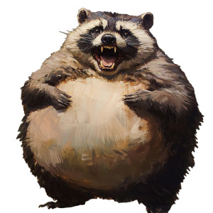 Fat Round Monster Racoon Vinyl Car Decal Sticker – Waterproof & UV-Resistant 4.0"