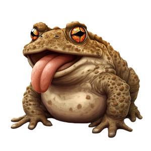 Fat Toad Tongue Comic Vinyl Car Decal Sticker – Waterproof & UV-Resistant 4.0"