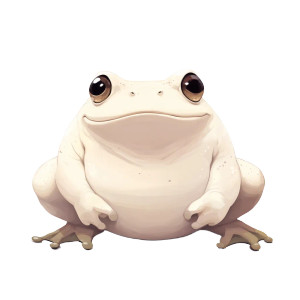 Fat White Cute Frog Vinyl Car Decal Sticker – Waterproof & UV-Resistant 4.0"