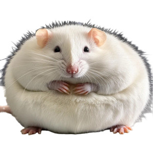 Fat White Rat Vinyl Car Decal Sticker – Waterproof & UV-Resistant 4.0"