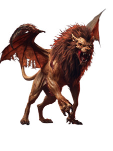 Fearsome Manticore Pose Vinyl Car Decal Sticker – Waterproof & UV-Resistant 4.11"