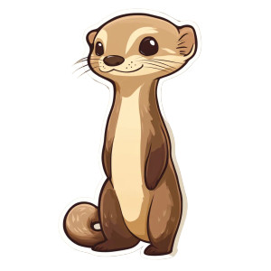 Ferret Chibi Sticker Vinyl Car Decal Sticker – Waterproof & UV-Resistant 4.0"