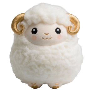 Fluffy Sheep Stuffed Toy Vinyl Car Decal Sticker – Waterproof & UV-Resistant 4.0"