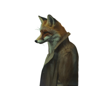 Fox Trench Coat Rain Vinyl Car Decal Sticker – Waterproof & UV-Resistant 4.0"