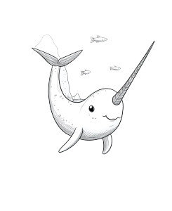 Friendly Narwhal Icy Waters Vinyl Car Decal Sticker – Waterproof & UV-Resistant 4.0"