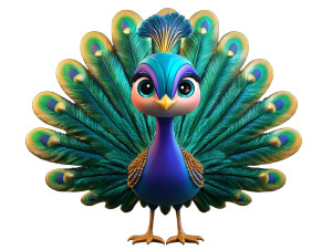 Friendly Peacock Mascot Vinyl Car Decal Sticker – Waterproof & UV-Resistant 5.31" Friendly Peacock Mascot Vinyl Car Decal Sticker – Waterproof & UV-Resistant 5.31"