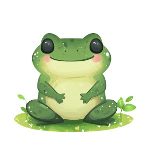 Frog Cute Green Japanese Vinyl Car Decal Sticker – Waterproof & UV-Resistant 4.0"