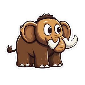Funny Brown Mammoth Sticker Vinyl Car Decal Sticker – Waterproof & UV-Resistant 4.0"