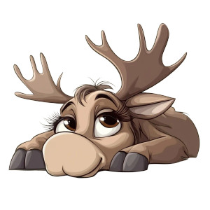 Funny Female Moose Vector Vinyl Car Decal Sticker – Waterproof & UV-Resistant 4.0"