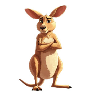 Funny Kangaroo Cartoon Vinyl Car Decal Sticker – Waterproof & UV-Resistant 4.0"