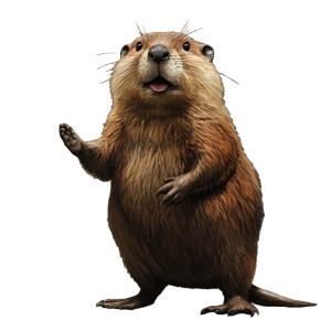 Funny Standing Beaver Vinyl Car Decal Sticker – Waterproof & UV-Resistant 4.0"