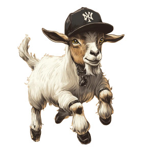 Gangster Goat Baseball Cap Vinyl Car Decal Sticker – Waterproof & UV-Resistant 4.0"