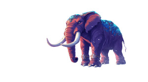 Giant Elephant Snow Mountain Vinyl Car Decal Sticker – Waterproof & UV-Resistant 7.14"