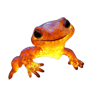 Glowing Orange Salamander Vinyl Car Decal Sticker – Waterproof & UV-Resistant 4.0"