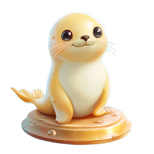 Golden Seal Figurine Vinyl Car Decal Sticker – Waterproof & UV-Resistant 4.0"
