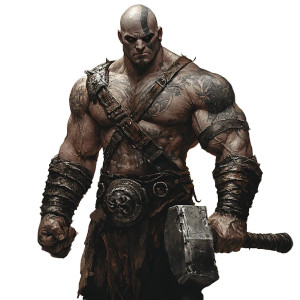 Goliath Warrior Portrait Vinyl Car Decal Sticker – Waterproof & UV-Resistant 4.0"