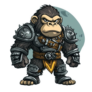 Gorilla Tribal Armor Mascot Vinyl Car Decal Sticker – Waterproof & UV-Resistant 4.0"