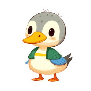 Gray Duckling Smile Standing Vinyl Car Decal Sticker – Waterproof & UV-Resistant 4.0"