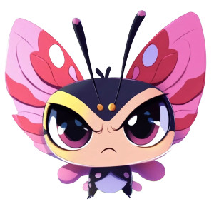 Grumpy Baby Butterfly Vinyl Car Decal Sticker – Waterproof & UV-Resistant 4.0"