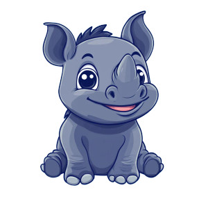 Happy Baby Rhino Illustration Vinyl Car Decal Sticker – Waterproof & UV-Resistant 4.0" Happy Baby Rhino Illustration Vinyl Car Decal Sticker – Waterproof & UV-Resistant 4.0"