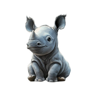 Happy Baby Rhino Zoo Vinyl Car Decal Sticker – Waterproof & UV-Resistant 4.0"