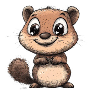 Happy Beaver Digital Clip Vinyl Car Decal Sticker – Waterproof & UV-Resistant 4.0"