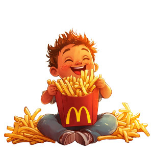 Happy Boy Fries Vinyl Car Decal Sticker – Waterproof & UV-Resistant 4.0"