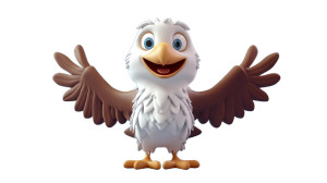 Happy Eagle Character Vinyl Car Decal Sticker – Waterproof & UV-Resistant 7.14" Happy Eagle Character Vinyl Car Decal Sticker – Waterproof & UV-Resistant 7.14"
