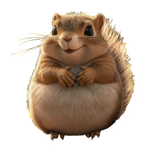 Happy Fat Squirrel Market Vinyl Car Decal Sticker – Waterproof & UV-Resistant 4.0"