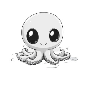 Happy Octopus Illustration Vinyl Car Decal Sticker – Waterproof & UV-Resistant 4.0"