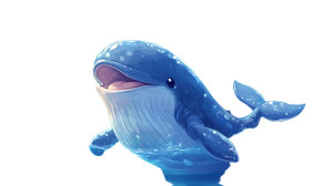 Happy Whale Ocean Sunlight Vinyl Car Decal Sticker – Waterproof & UV-Resistant 7.14"